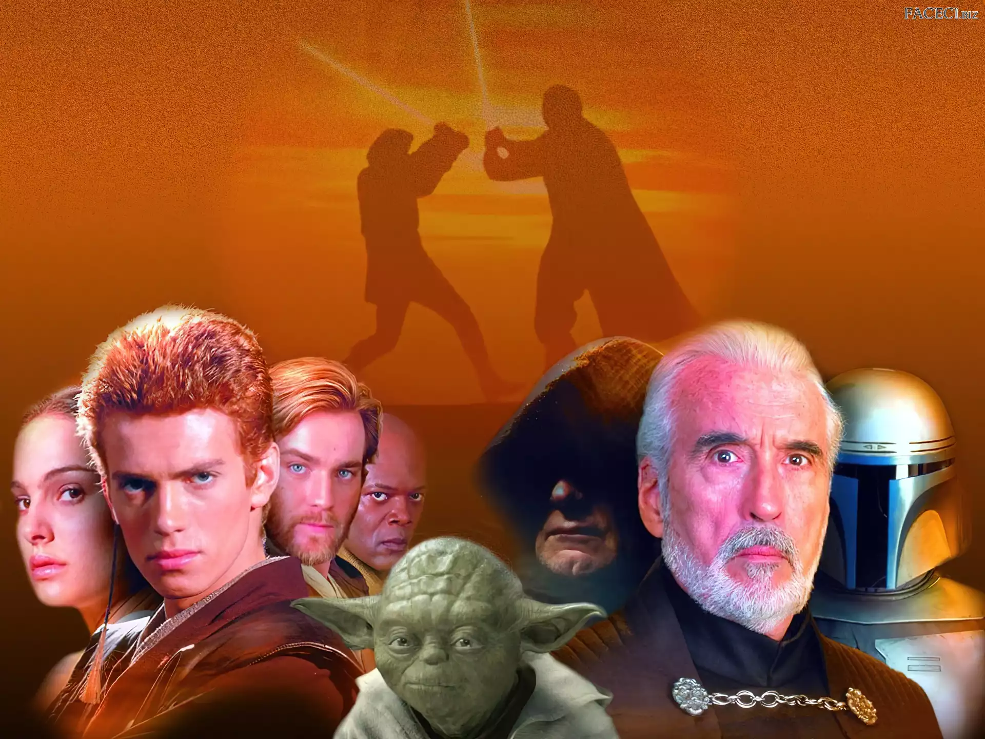 Hayden Christensen, Natalie Portman, Yoda, Star Wars, Samuel L. Jackson