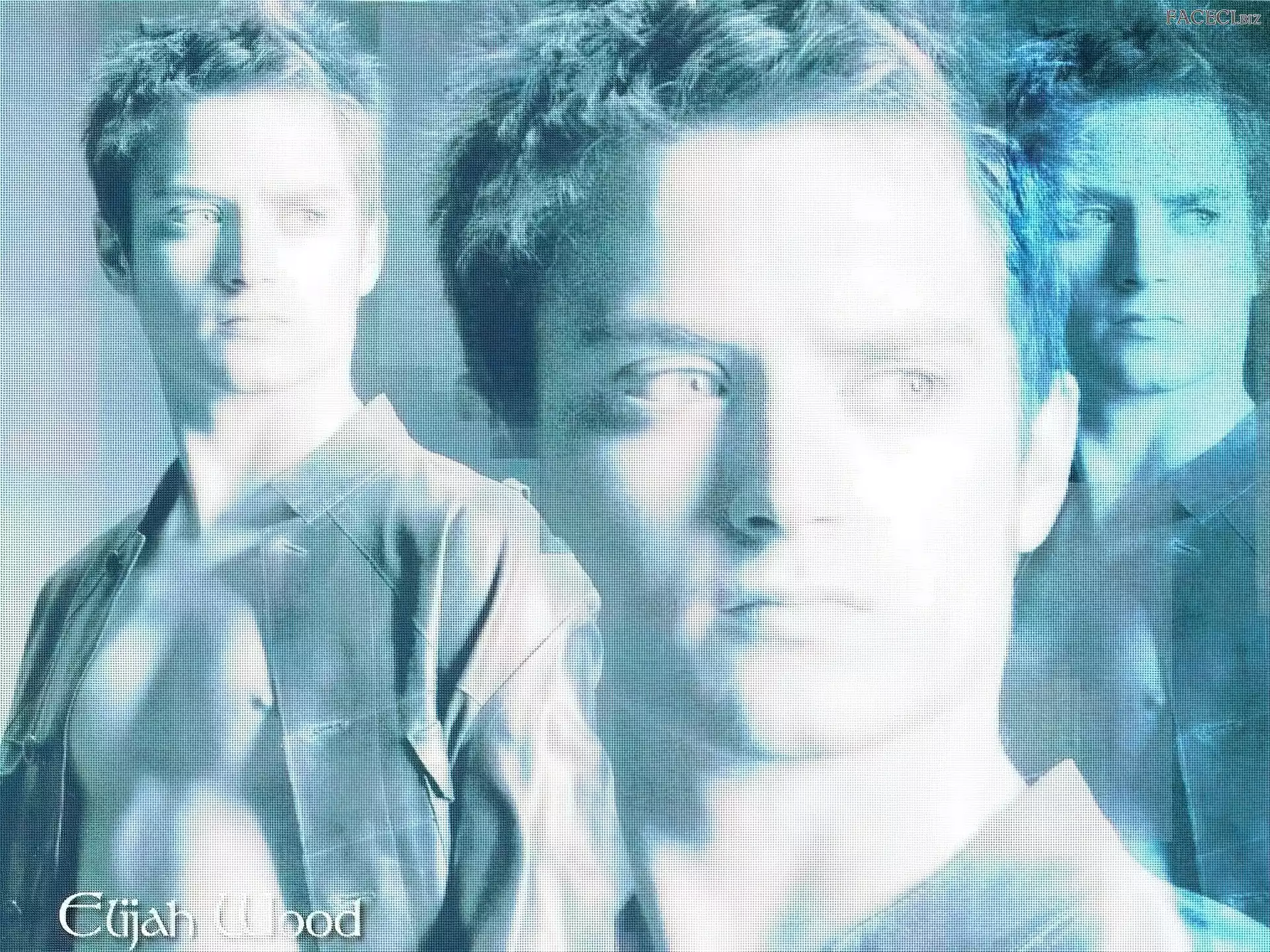 rozpięta koszula, Elijah Wood, twarz