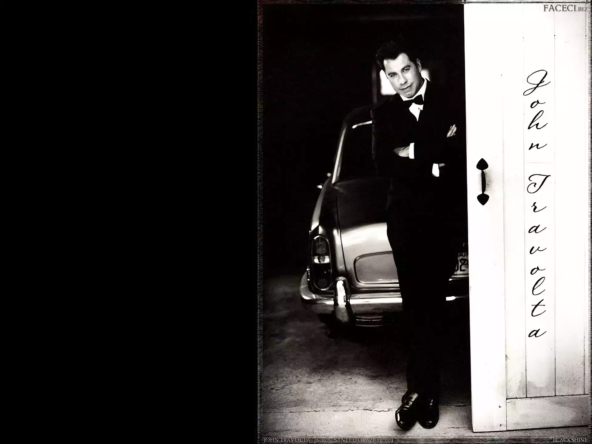 samochód, John Travolta, czarny garnitur